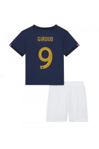 Ranska Olivier Giroud #9 Jalkapallovaatteet Lasten Kotipeliasu MM-kisat 2022 Lyhythihainen (+ Lyhyet housut)